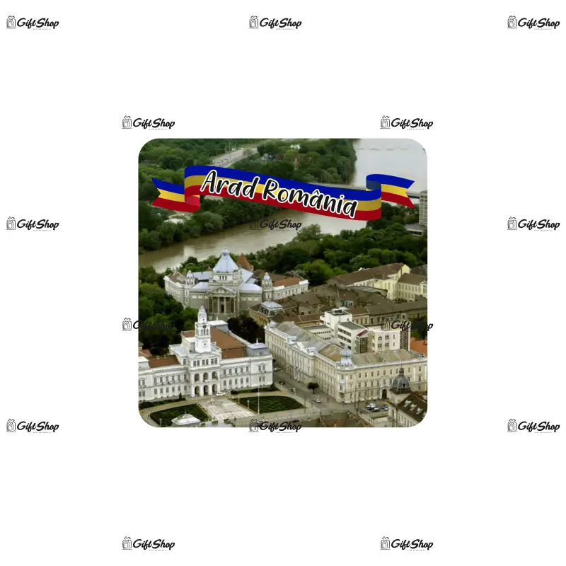 Arad romania, set 6 suporti coster din lemn, model b